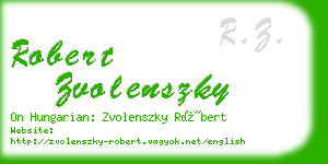 robert zvolenszky business card